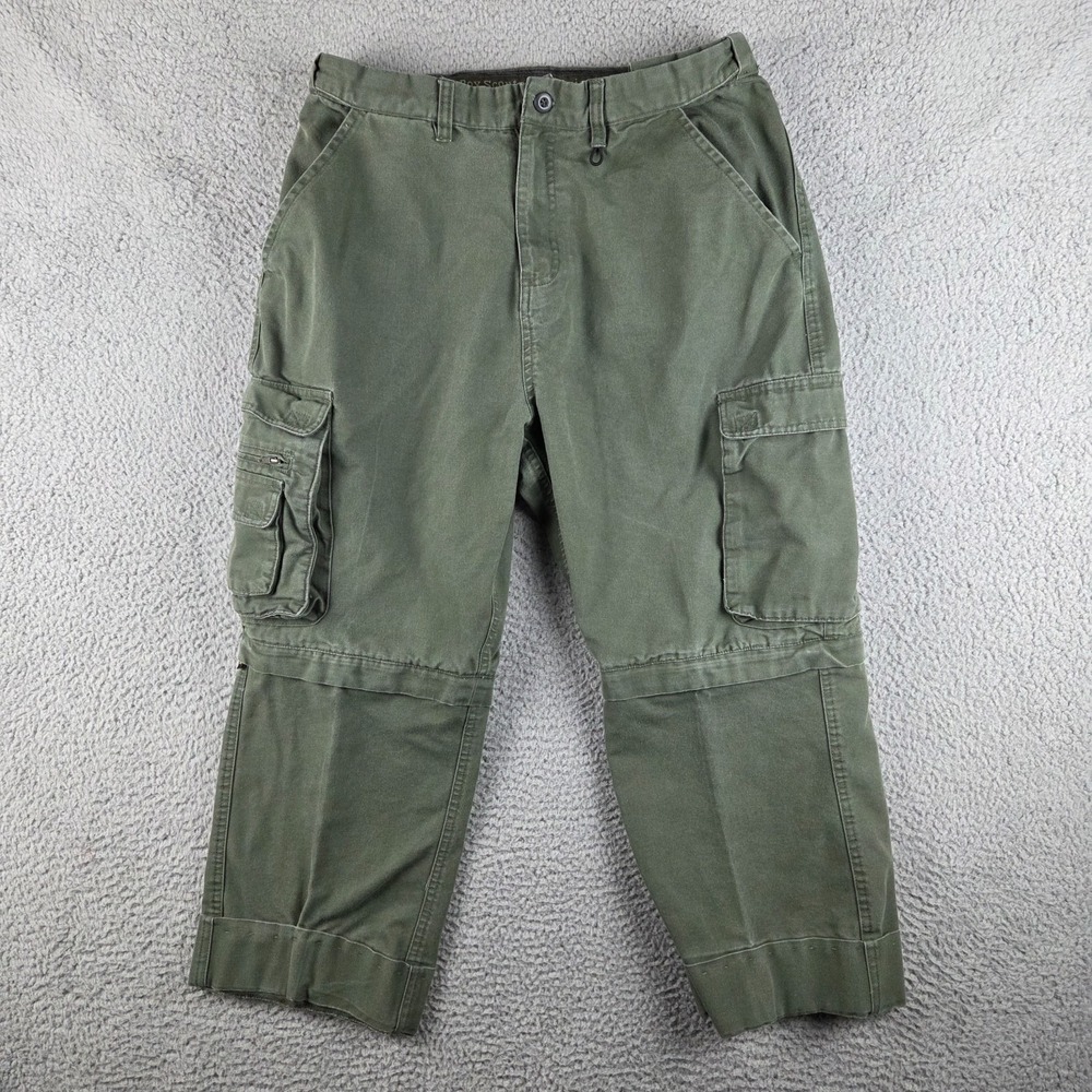 Boy‎ Scouts Pants Youth 34 Green Cargo Convertible Uniform Pant Hemmed 31x23